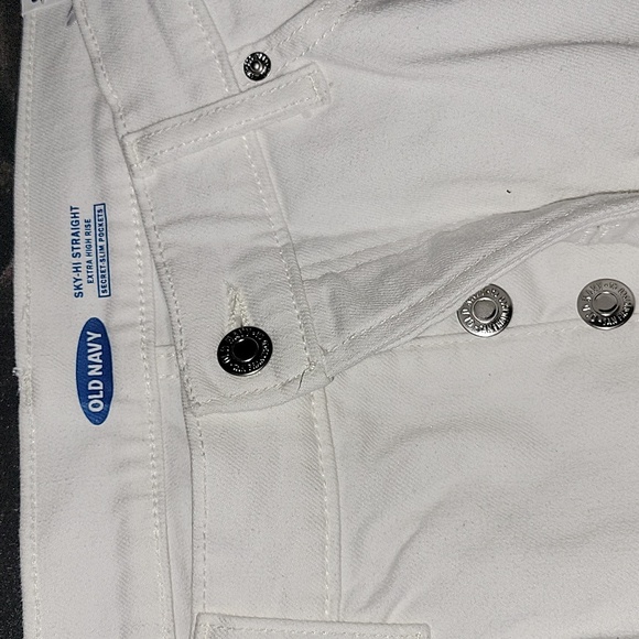 Sz14 SkyHi Straight white jeans with button fly - Picture 3 of 5